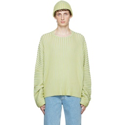 Green   Blue Striped Sweater 222830M201001