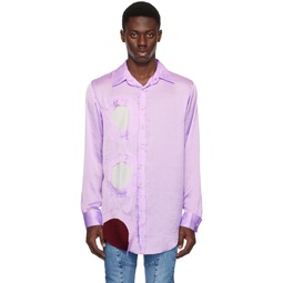 Purple Cutout Shirt 241470M192012