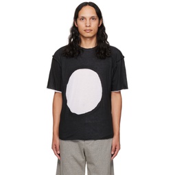 SSENSE Exclusive Black   White Circle Window T Shirt 222470M213004