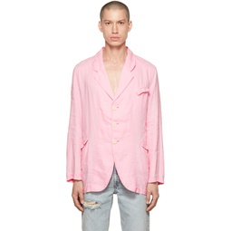 Pink Linen Blazer 221470M195000