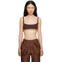 Brown Cropped Tank Top 232470F111000