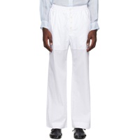 White Raw Edge Trousers 231470M191004