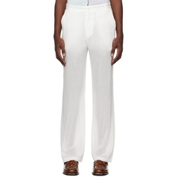 White Zip Trousers 231470M191003