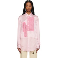 Pink Paneled Shirt 231470F109000