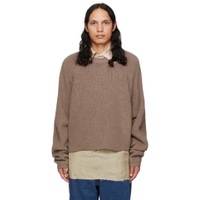 Brown Cropped Sweater 222470M201004
