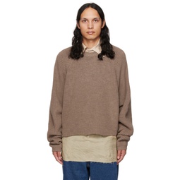 Brown Cropped Sweater 222470M201004
