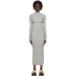 Gray Long Sleeve Maxi Dress 231910F055004