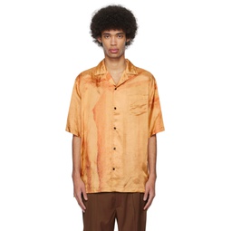 Orange Open Spread Collar Shirt 241830M192004