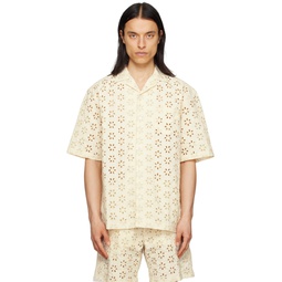 Off White Embroidered Shirt 231830M192000