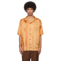Orange Open Spread Collar Shirt 241830M192004