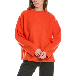 funnel neck box wool top