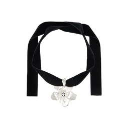 Black Conie Vallese Edition Jardin Flower Pendant Necklace 241656F023000