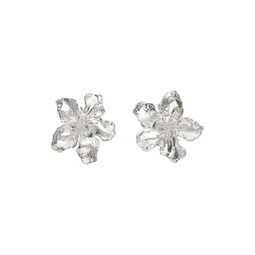 Silver Conie Vallese Edition Jardin Big Flower Clip On Earrings 241656F009000