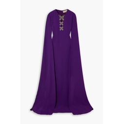 Embellished crepe gown