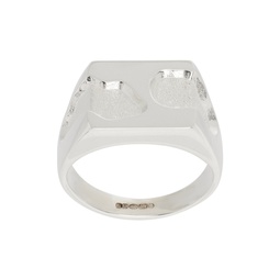 Silver Two Piece Texture Ring 241979M147004