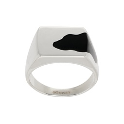 Silver   Black One Piece Ring 241979M147012