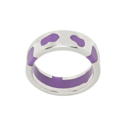 SSENSE Exclusive Silver   Purple Classic Band Ring 241979M147022