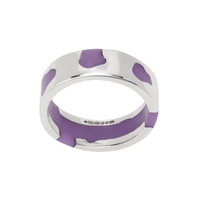 SSENSE Exclusive Silver   Purple Band Ring 231979M147023