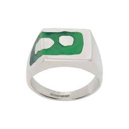 Silver   Green Two Islands Ring 231979M147004