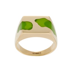 Gold   Green Two Piece Ring 241979M147013