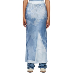 Blue Handy Jean Maxi Skirt 231752F093001