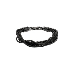 Black Chain And Braided Bracelet 241883M142039