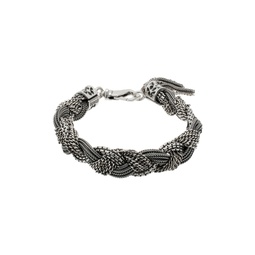 Silver Large Mixed Braided Bracelet 241883M142004