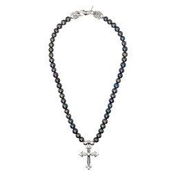 Black Pearl Cross Necklace 241883M145041