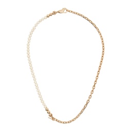 SSENSE Exclusive Gold Pearl Necklace 232883M145014