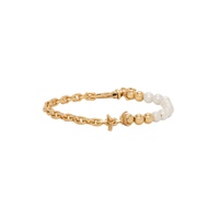 SSENSE Exclusive Gold Pearl Bracelet 222883M142001