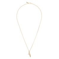 SSENSE Exclusive Gold Feather   Pearl Necklace 232883M145007