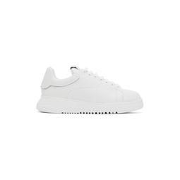 White Tumbled Leather Sneakers 241951M237001