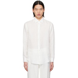 White Semi Sheer Shirt 241951M192009