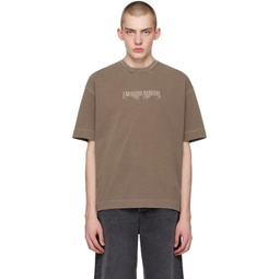 Tan Embroidered T Shirt 241951M213012