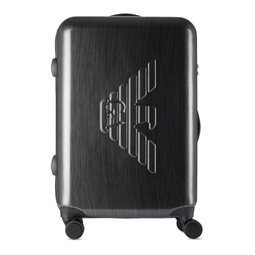 Gray Embossed Eagle Medium Suitcase 241951M173001