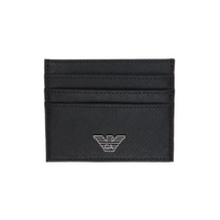 Black Regenerated Faux Leather Card Holder 241951M163000