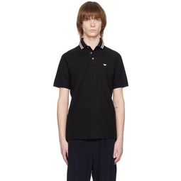Black Embroidered Polo 231951M212000