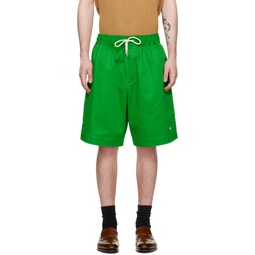 Green Oversized Shorts 231951M193004
