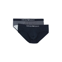 EMPORIO ARMANI 2-PACK BRIEF MULTIPACK - CLASSIC PATTERN MIX CLOU-MAR.STRIP/MARIN