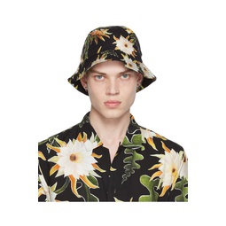 Black Epiphyllum Bucket Hat 221500M140002