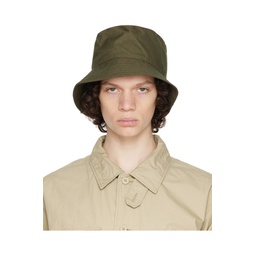 Green Quilted Bucket Hat 231175M140001