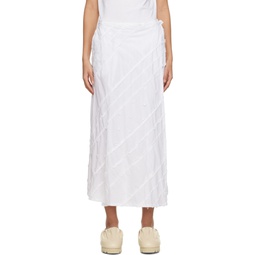 White Wrap Midi Skirt 231175F092005