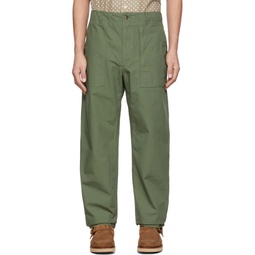 Khaki Cotton Ripstop Fatigue Trousers 221175M191004