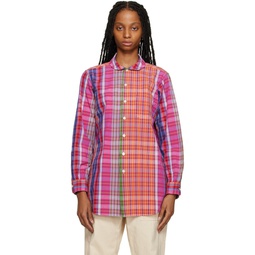 Multicolor Rounded Collar Shirt 231175F109002
