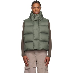 Green Quilted Down Vest 241940M185001