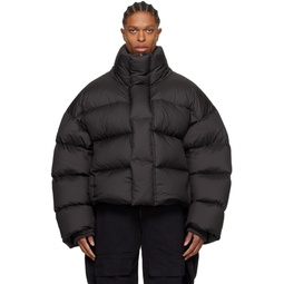 Black Quilted Down Jacket 241940M178004