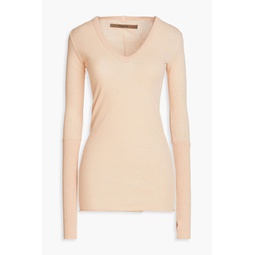 Cotton and cashmere-blend jersey top