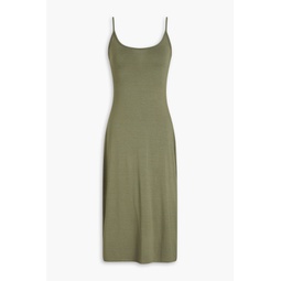 Twist-back cutout stretch-jersey dress