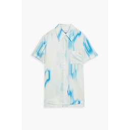 Quinne printed washed-silk shirt