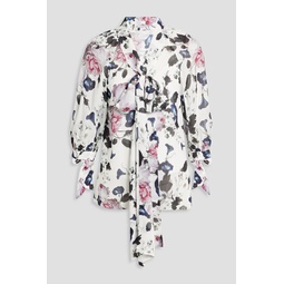 Nazeen pussy-bow floral-print crepe de chine blouse
